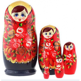 Matryoshka - Rode bloemen